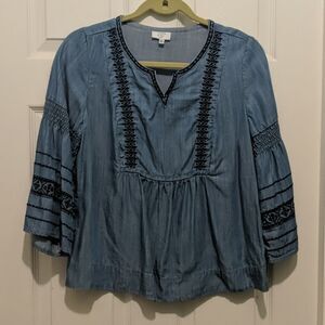 Crown & Ivy denim color shirt Sz PS NWOT